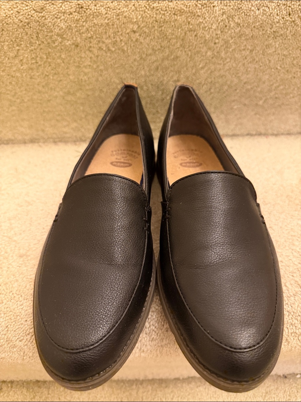 Dr. Scholl's Black Leather Slip-On Loafers
